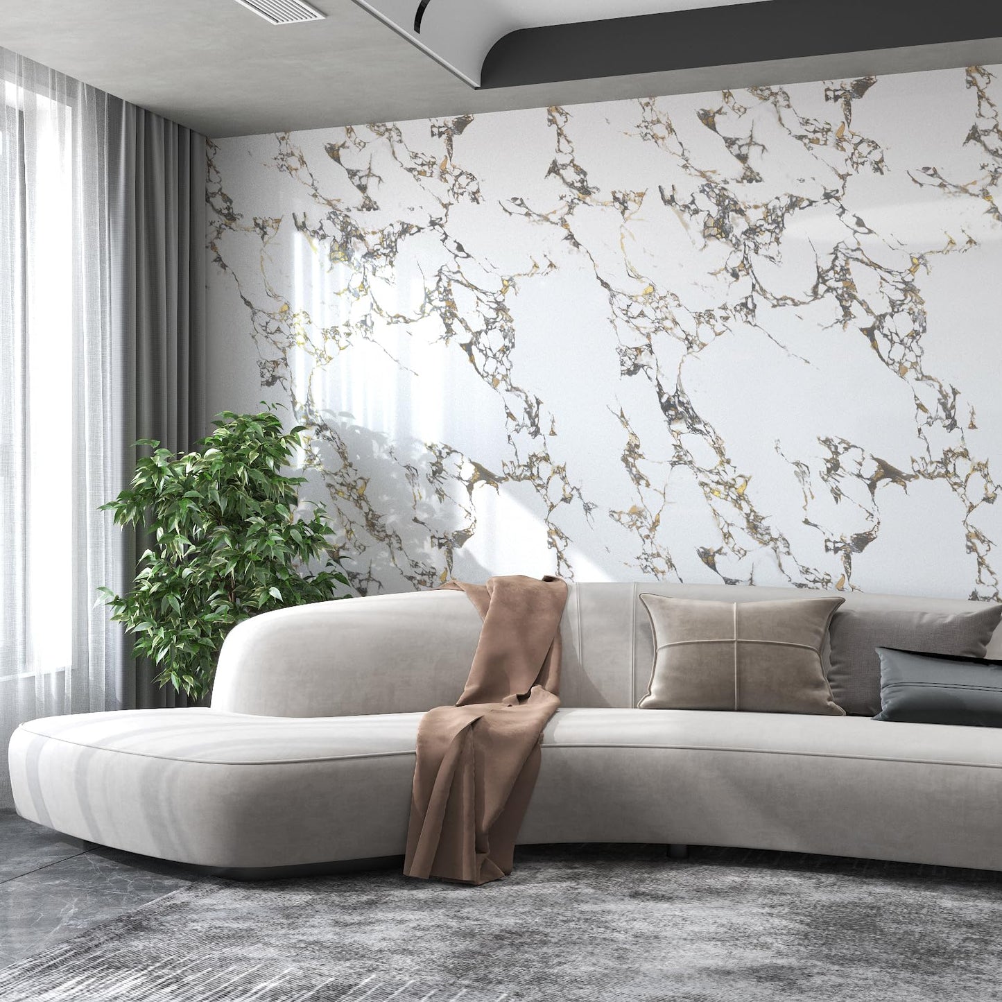 White Gold Marble self adhesive Contact Paper kitchen Granite Countertops peel and stick Wallpaper 118x16inch Removable sticky laminate Wall paper Vinyl Wrap Counter top cabinet decor table desk