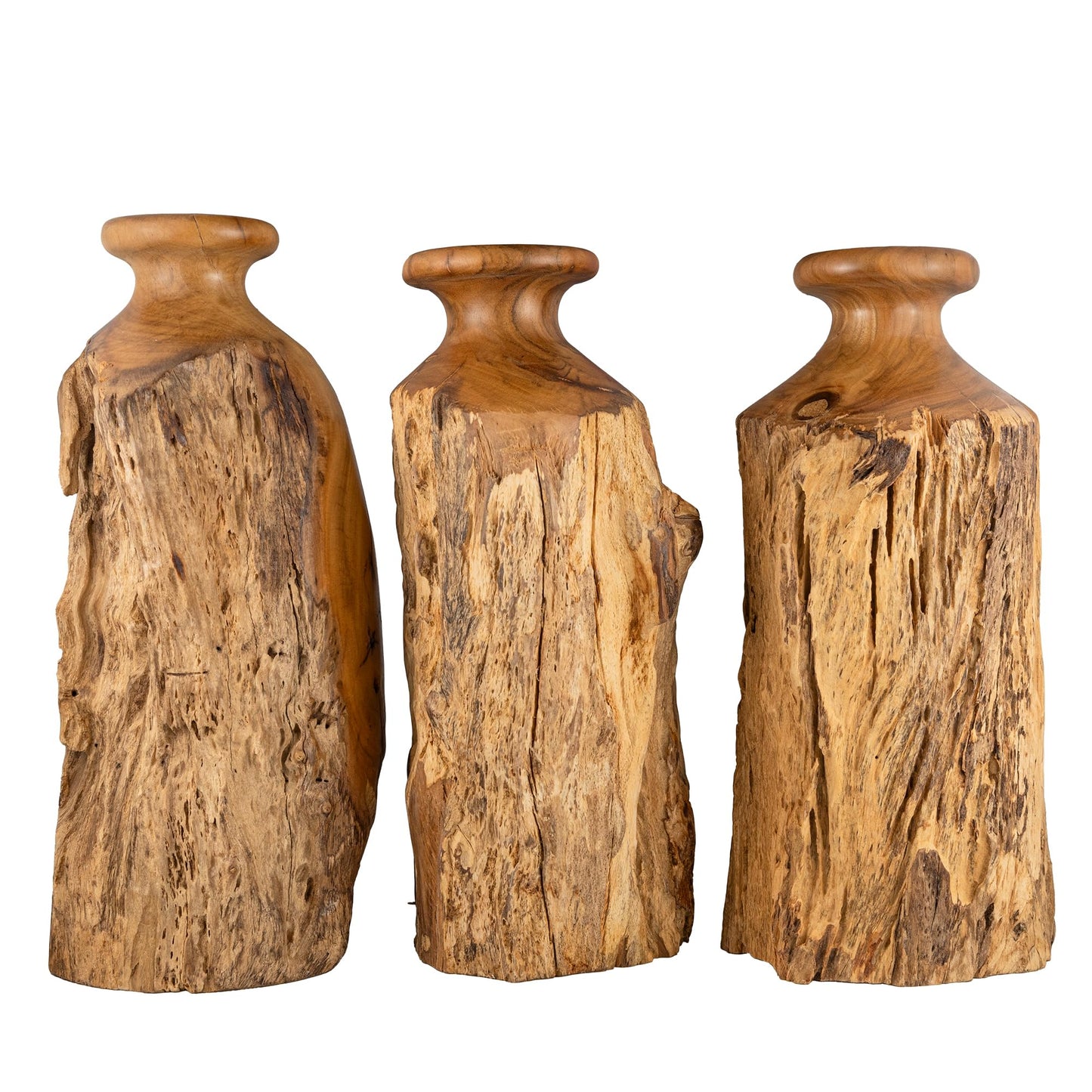 Vitex Pubescens Vahl Wooden Vase, Handcrafted from a Single Block of Natural Wood, Unique Decorative Vase, 11.8" H x 5"x6.5" D