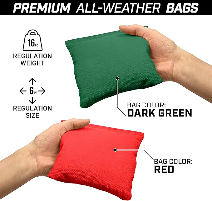 GoSports 4 ft x 2 ft Regulation Size Wooden Cornhole Boards Set - Includes Carrying Case and Bean Bags (Choose Your Colors) Over 100 Color Combinations