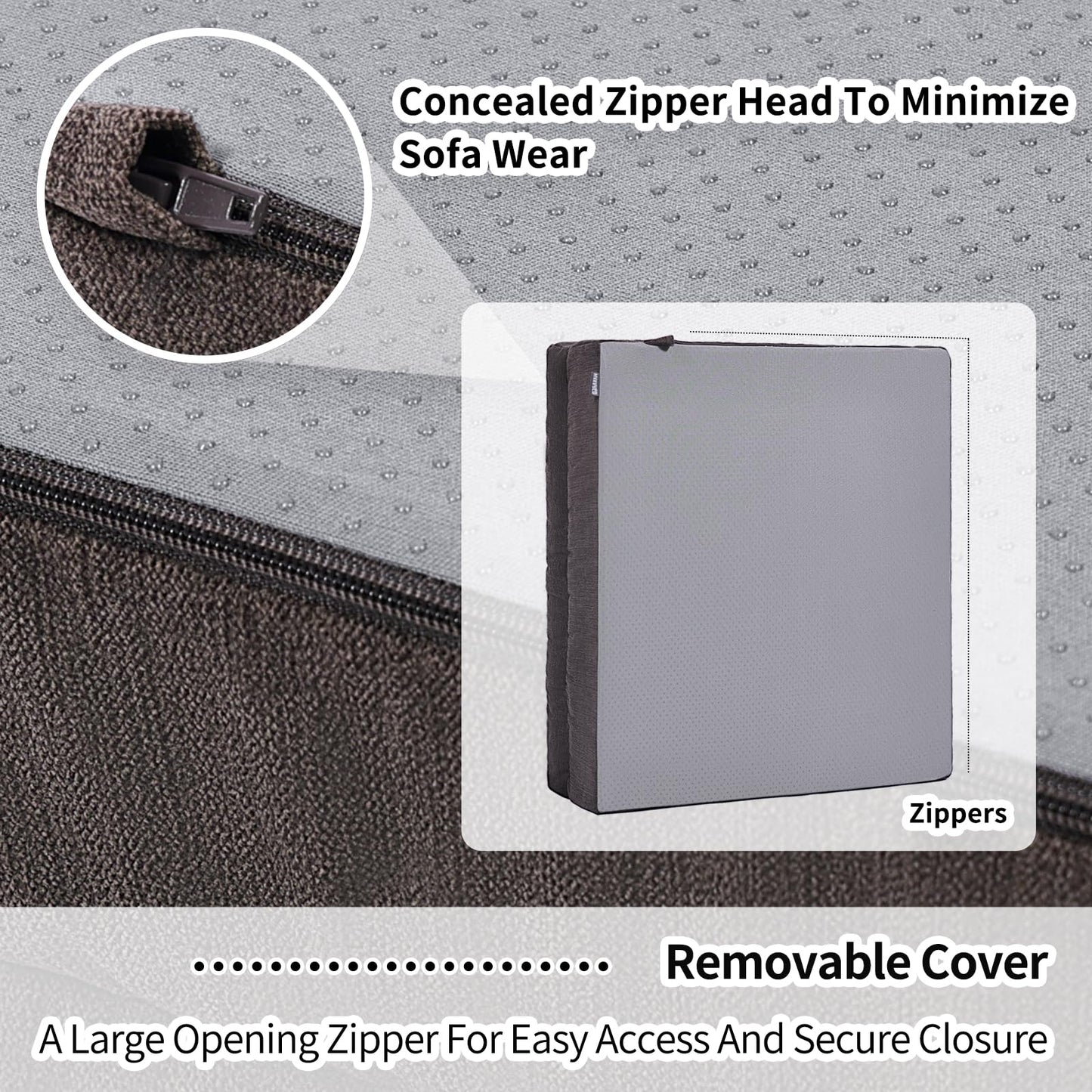 HAVARGO Recliner Cushions for Elderly, 20x20x5 Inch Thick Chair Cushion Patent Design Soft Tufted Dual Layer Booster Seat Cushions for Seniors Recliner Risers Taupe 1P