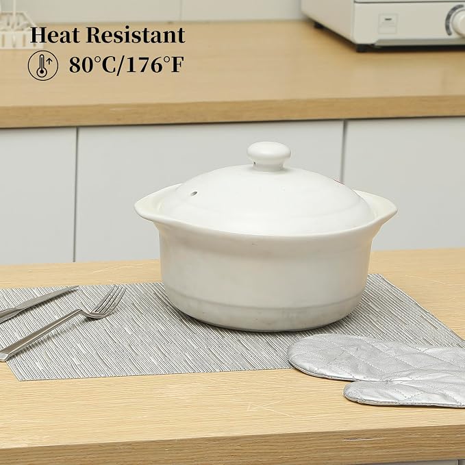 Leetaltree Silver Placemats Set of 6 - Heat Resistant Non-Slip Place mats for Dining Table, Washable Durable PVC Vinyl Woven Table Mats（Silver, 6）