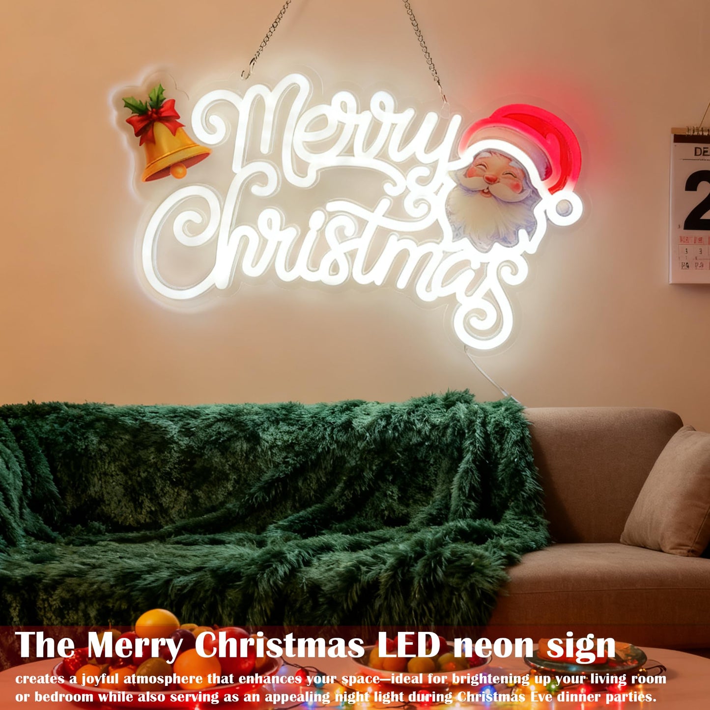 Merry Christmas LED Neon Sign Lights for Christma Festive Holiday Decoration Bedroom Wall Decor Christmas Gifts for Mom Kids Dorm Living Room Cafe Bars Party Decor (16.2 * 9.2in)