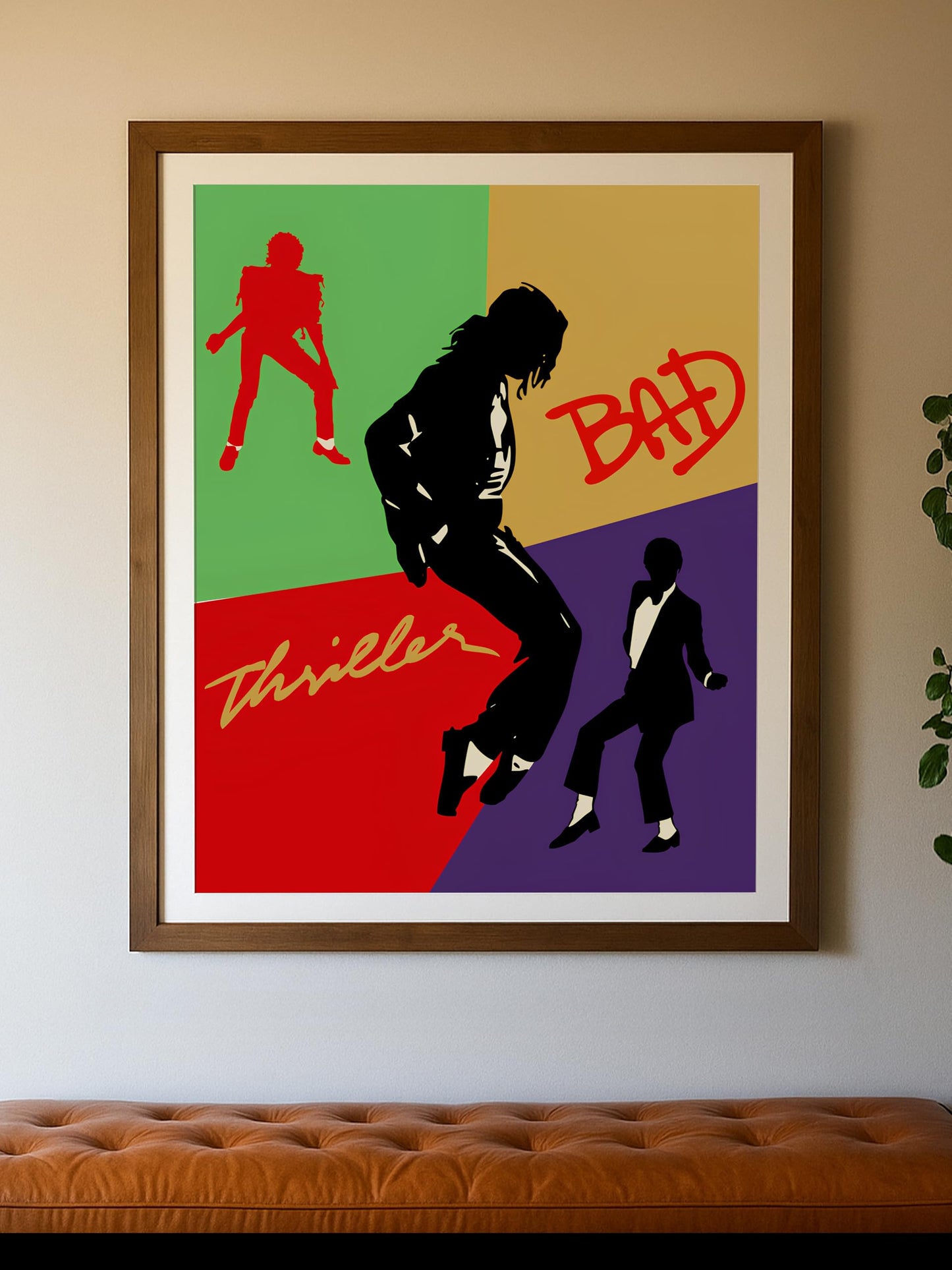 80s Pop Legend Wall Art – Thriller & Bad-Inspired Silhouette Poster Print | Retro Music Decor for Bedroom, Studio, or Living Room (Unframed, 11x14 Inches)