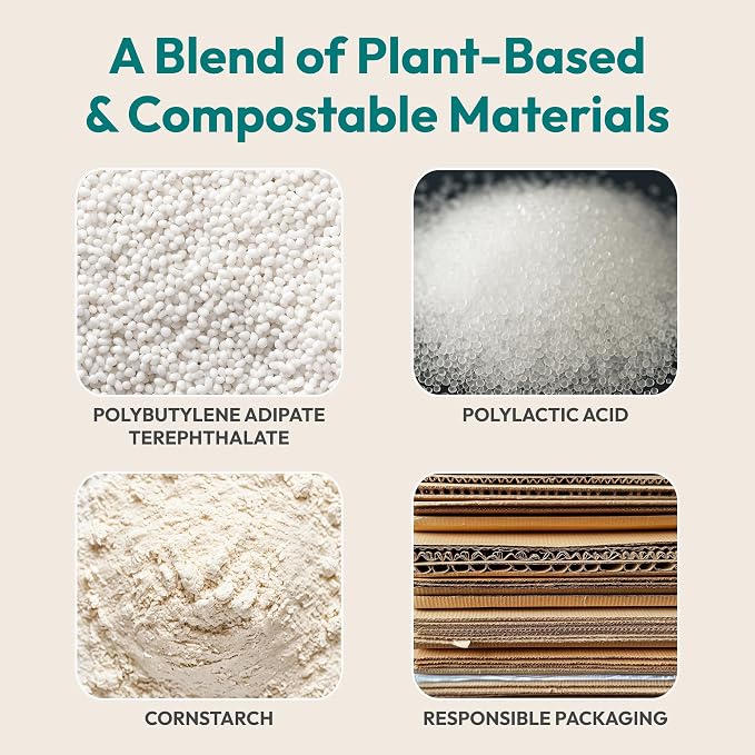 FEBU Snack Compostable Food Storage Bags, 180 Count | Certified Home Compostable & Biodegradable | PFAS & BPA Free Zipper Bags | Leak-Proof & Resealable | 6.5"x 3.25"