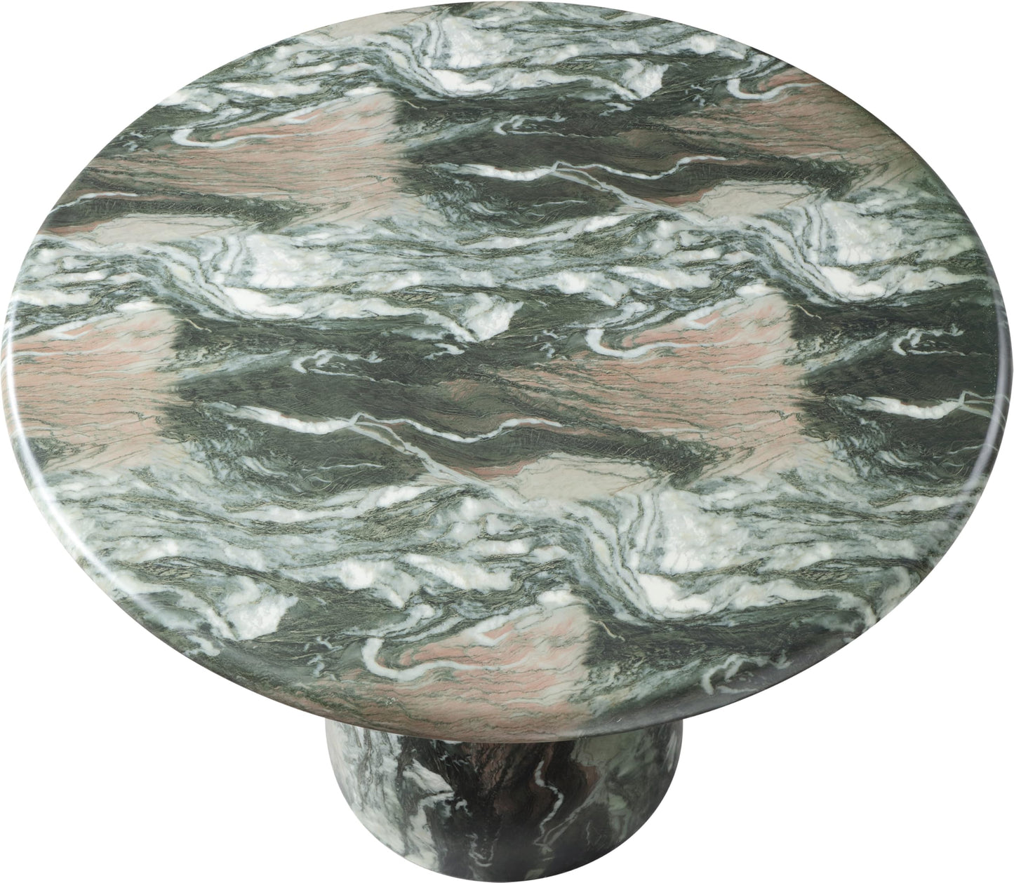 Meridian Furniture 700Green-T Cosenza Collection Art Deco 36" Indoor/Outdoor Concrete Dining Table with Green Marble Finish, 36" W x 36" D x 30" H, Green