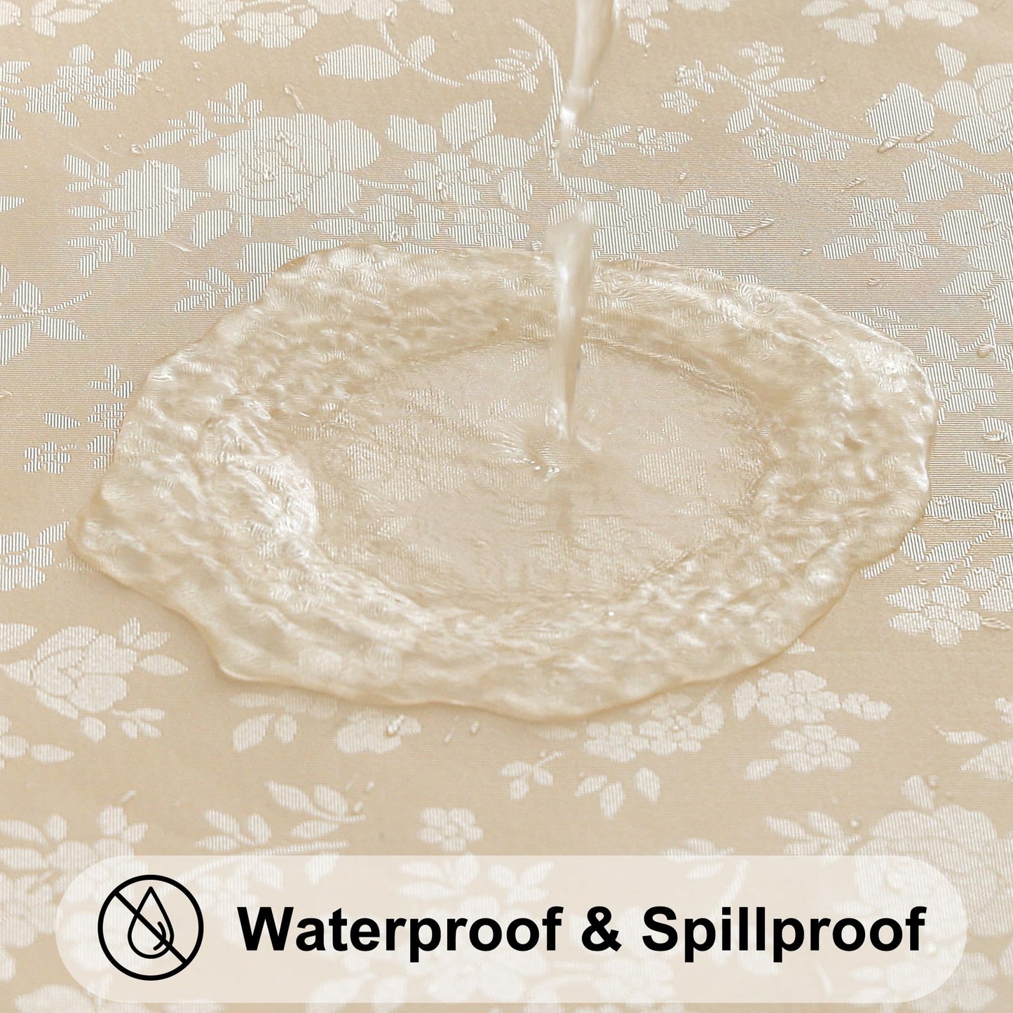 Smiry Rectangle Table Cloth, Waterproof Heavy Duty Vinyl Tablecloths, Wipeable Washable Table Cover for Kitchen and Dining Room (Beige, 60" X 84")
