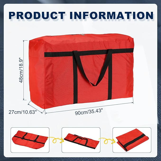 Extra Large Duffle Bag, 35 x 19 x 11 in Travel Big Duffle Bag with Zipper Handle Storage Foldable Waterproof Lightweight Bag for Women Men Travel Moving Camping (Red)