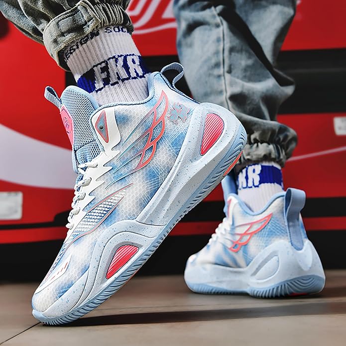 High Top Womens Mens Basketball Shoes Breathable Non Slip Outdoor Sneakers Comfortable Fashion Athletic Training Sport Shoes
