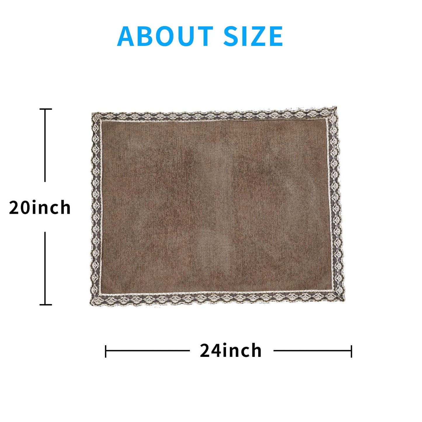 MINJIATEX Couch arm Covers,Non-Slip lace Sofa arm Covers Set of 2 Washable Sofa armrests Covers for Living Room Recliner Chair arm Cover Protectors for Leather Sofa armrest slipcover (HZW-Brown)