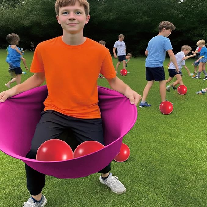 Granny Pants Yard Game Set - Giant Outdoor Party Game with 8 Bouncy Balls and Pump，Fun Family Reunion & Adult Yard Games for Groups (red)
