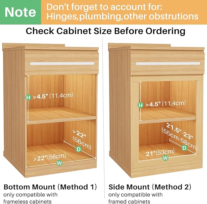 2Pack Pull Out Cabinet Organizer, Soft Close Wooden Slide Out Drawers for Pots, Full-extension Roll Out Shelves for Kitchen Cabinets, Pantry Organization, Bottom and Side Mount(21"W X 21"D x 3.4''H)