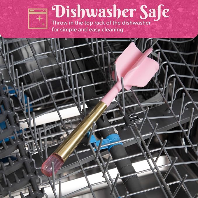 Paris Hilton Meat Chopper with Pink Jewel Shaped Handle, Heat-Resistant up to 400°F, Dishwasher Safe Kitchen Tools and Utensil, Pink and Gold