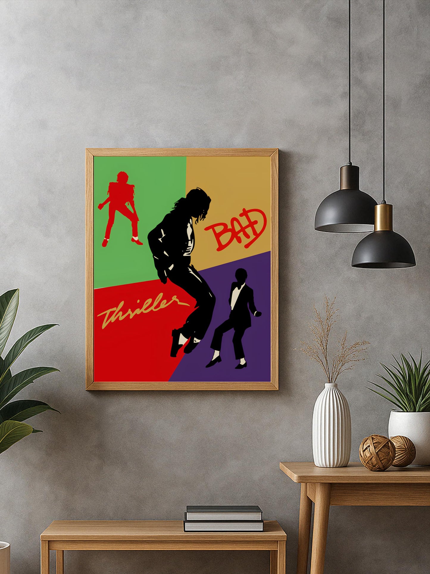 80s Pop Legend Wall Art – Thriller & Bad-Inspired Silhouette Poster Print | Retro Music Decor for Bedroom, Studio, or Living Room (Unframed, 11x14 Inches)