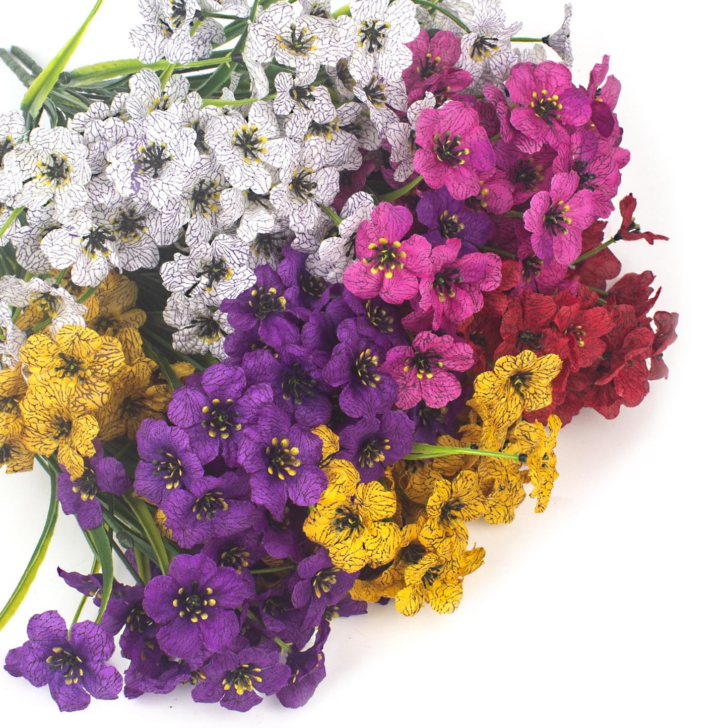 Grunyia 20 Bundles Artificial Flowers, Outdoor Indoor UV Resistant Fake Flowers No Fade Faux Plastic Plants Garden Porch Window Box Decoration