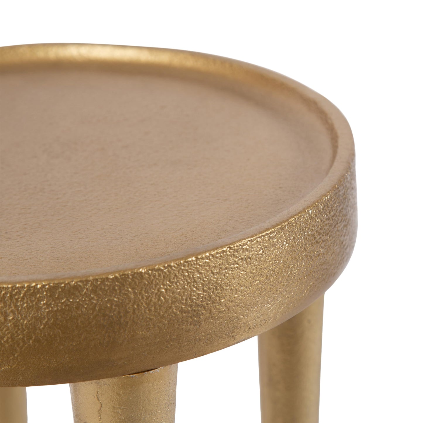 Kate and Laurel Rava Modern Metal Round Drink Table; 10 x 10 x 21; Gold; Cast Aluminum Accent Table for Use as Indoor Plant Stand or Living Room Decor Piece
