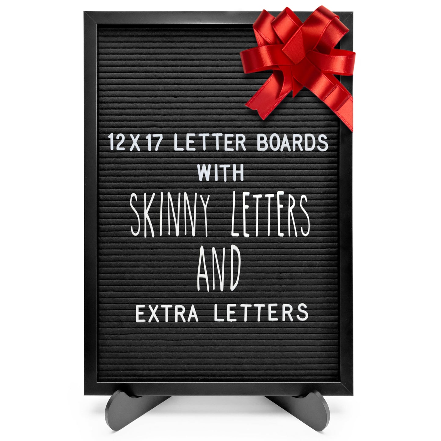Letter Board Sign Skinny Felt Board with Pre Cut Letters 12x17 Inch, Baby Announcement Sign, Black Changeable Message Board
