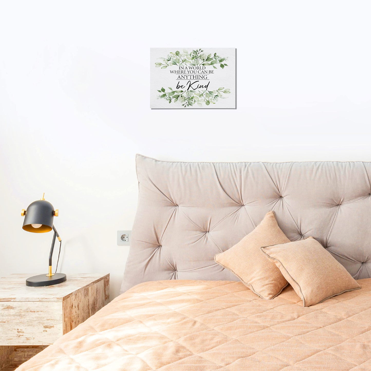 BIWSHA Sage Green Be Kind Decor, Be Kind Sign Green Wall Decor, Canvas Wall Art For Bedroom, Sage Green Bathroom Accessories, Inspirational Wall Art For Office Living Room Kitchen Bedroom, 11X14 In