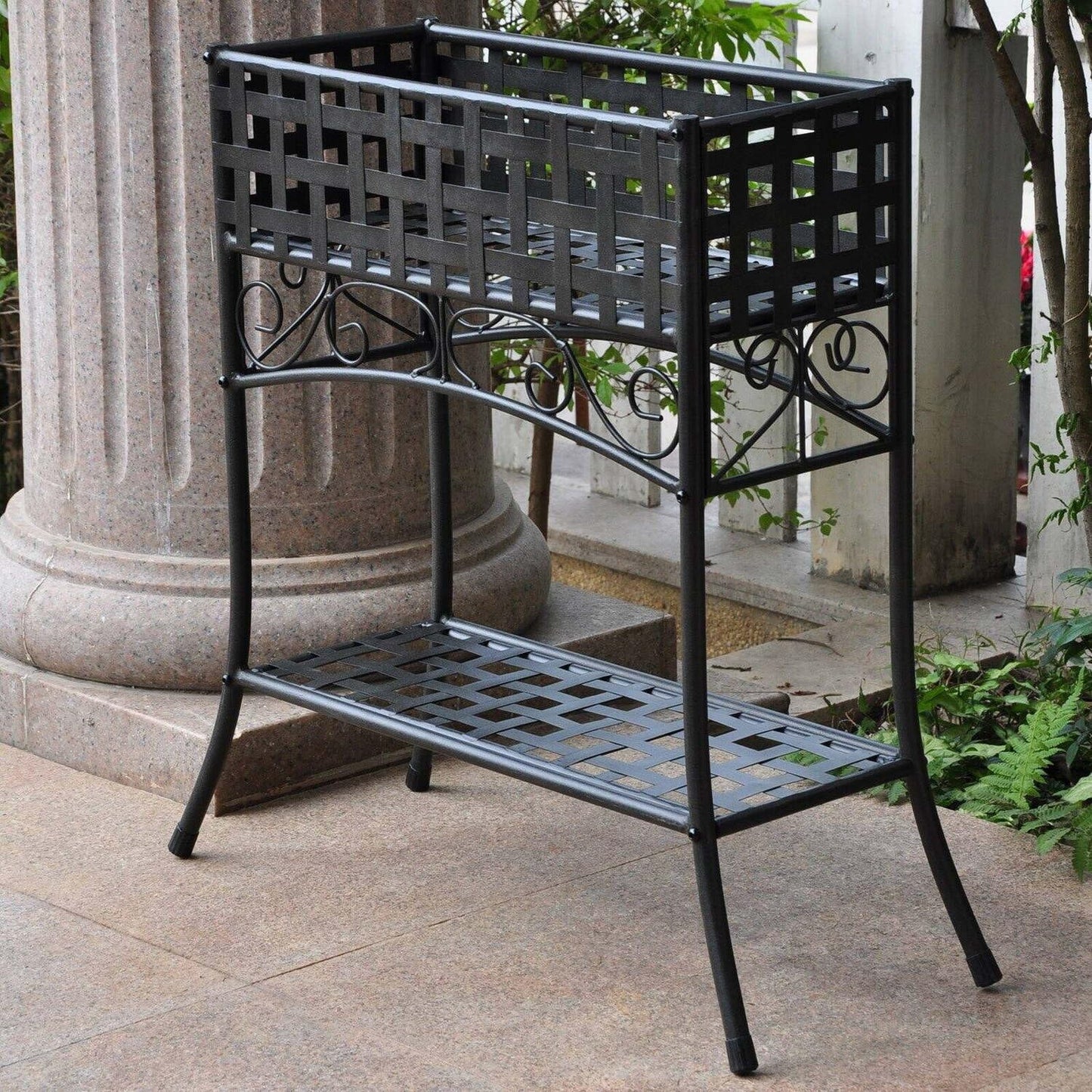 Maykoosh Elegant Escape Iron Rectangular Plant Stand