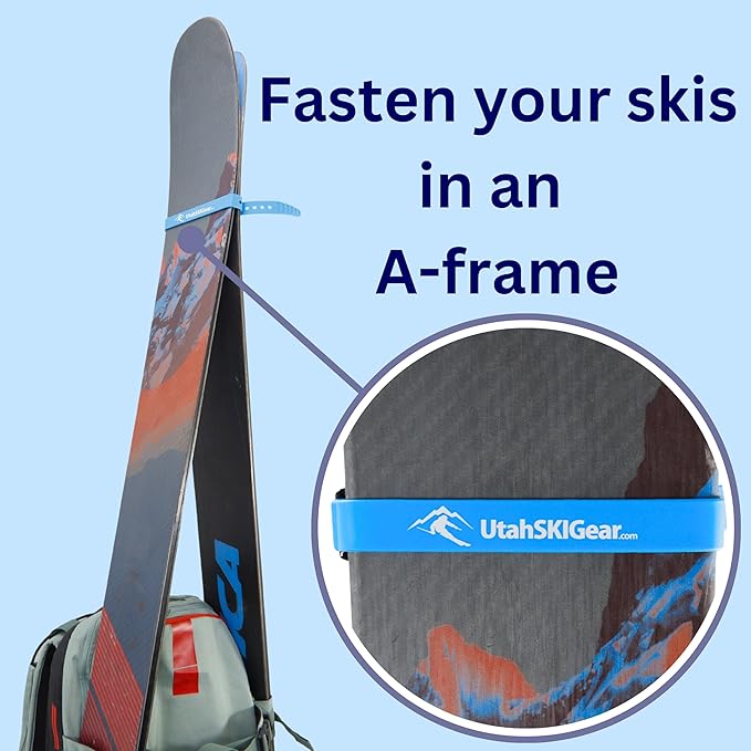Utah SKI Gear 21" Strap with Aluminum Buckle - Weatherproof, UV-Resistant, Perfect for Securing Skis, Backcountry Backpacking, Daisy-Chain for Added Length, Usable Length up to 19"