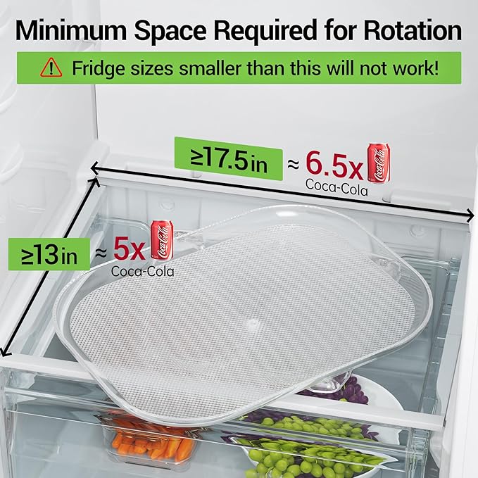 LAMU Lazy Susan Organizer Turntable 15.67''x11.7'' for Refrigerator Organizers and Storage, Fridge Organizer, Condiment Organizer for Kitchen, Table Top, Cabinet, Pantry, Countertop, 2 Pack