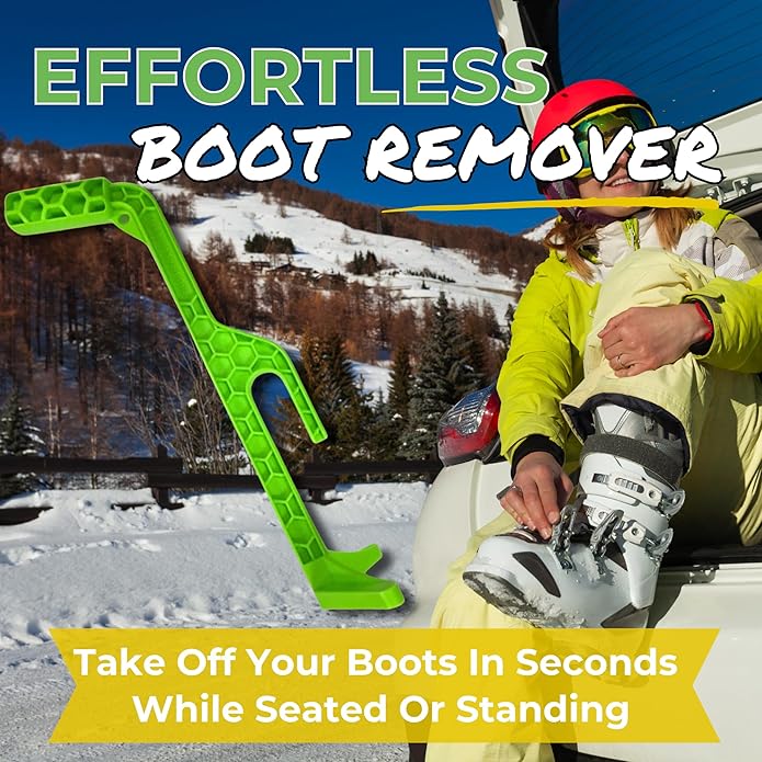 Ski Boot Remover Tool with Ergonomic Handle - Heavy-Duty Boot Removal Device for Skiing, Snowboarding, Ice Skates, & More - Lightweight USA-Made Ski Accessories