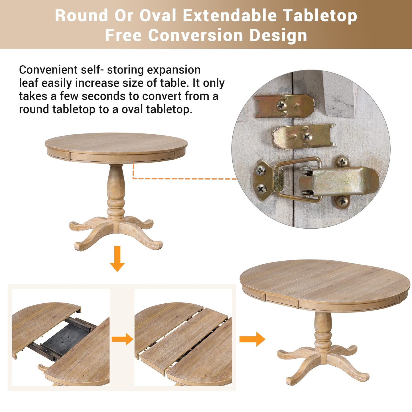 Merax 5 Pieces Dining Table Set,Retro Style Chairs with Solid Wood Legs for Kitchen Diningroom