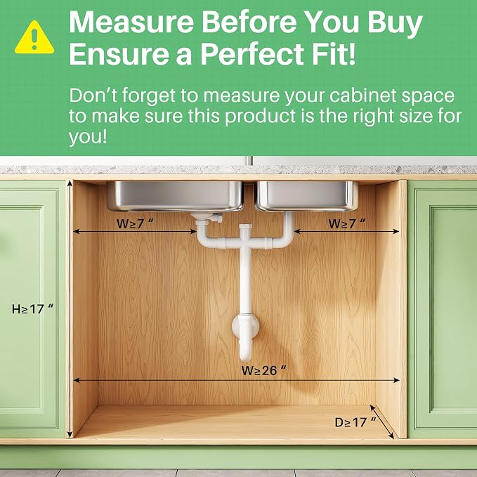Kitstorack Under Sink Organizer, 2-Pack 3-Tier Height Adjustable Thickened Metal Pull out Cabinet Organizer Shelf, Slide out Storage Drawer Rack for Bathroom Kitchen Pantry Home Organization, Green