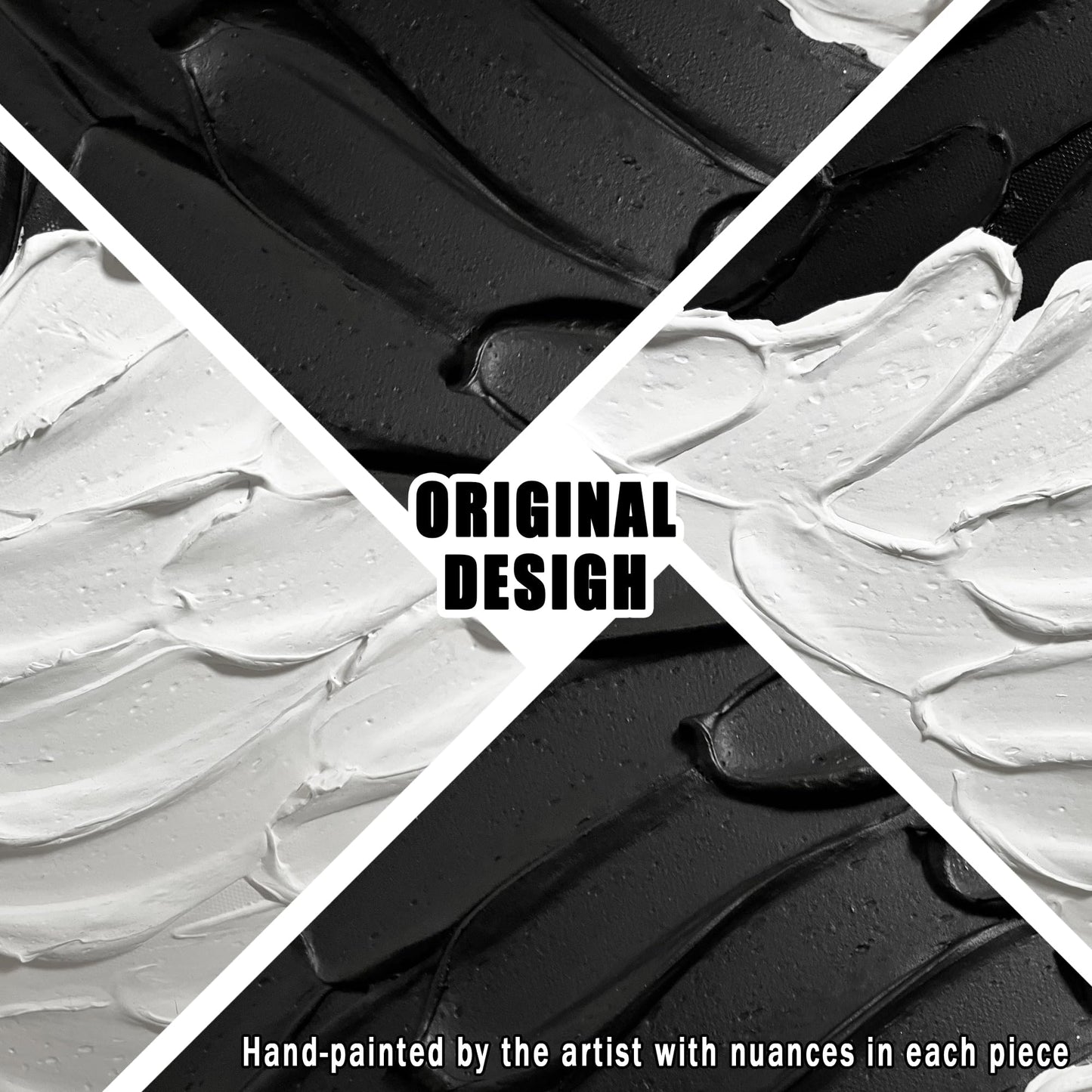 WVMAPTA Abstract Painting Wall Art for Living Room Black and White Wall Decor for Office Hand Painted Wall Art for Bedroom 20 x 40 Inch