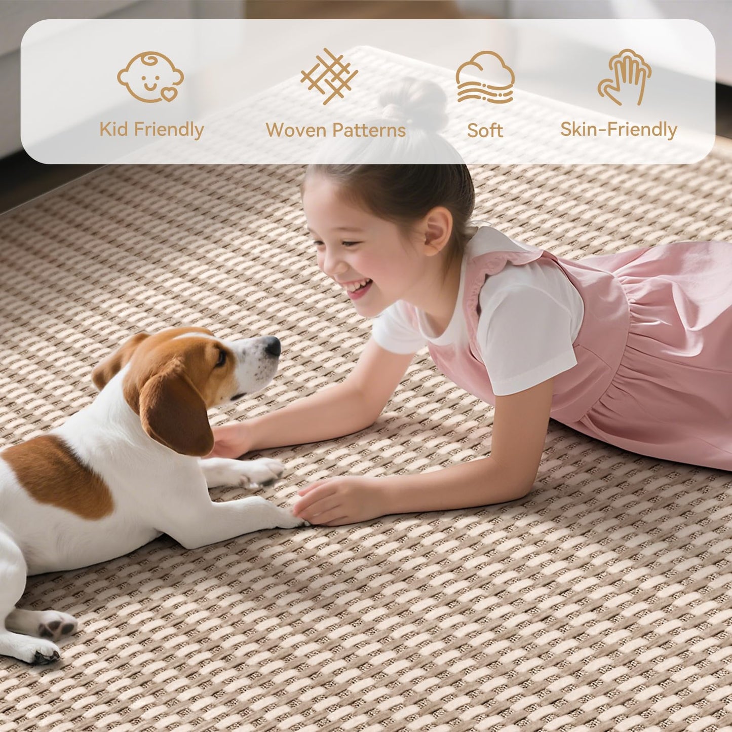 YDKGL 3x5 ft Area Rug Entryway Runner Rug Non Slip Washable, Boho Woven Kitchen Runner Rugs Door Mat Entry Rugs Carpet for Indoor Foyer Backdoor Hallway Floor Bedroom Living Room, Easy Clean, Brown