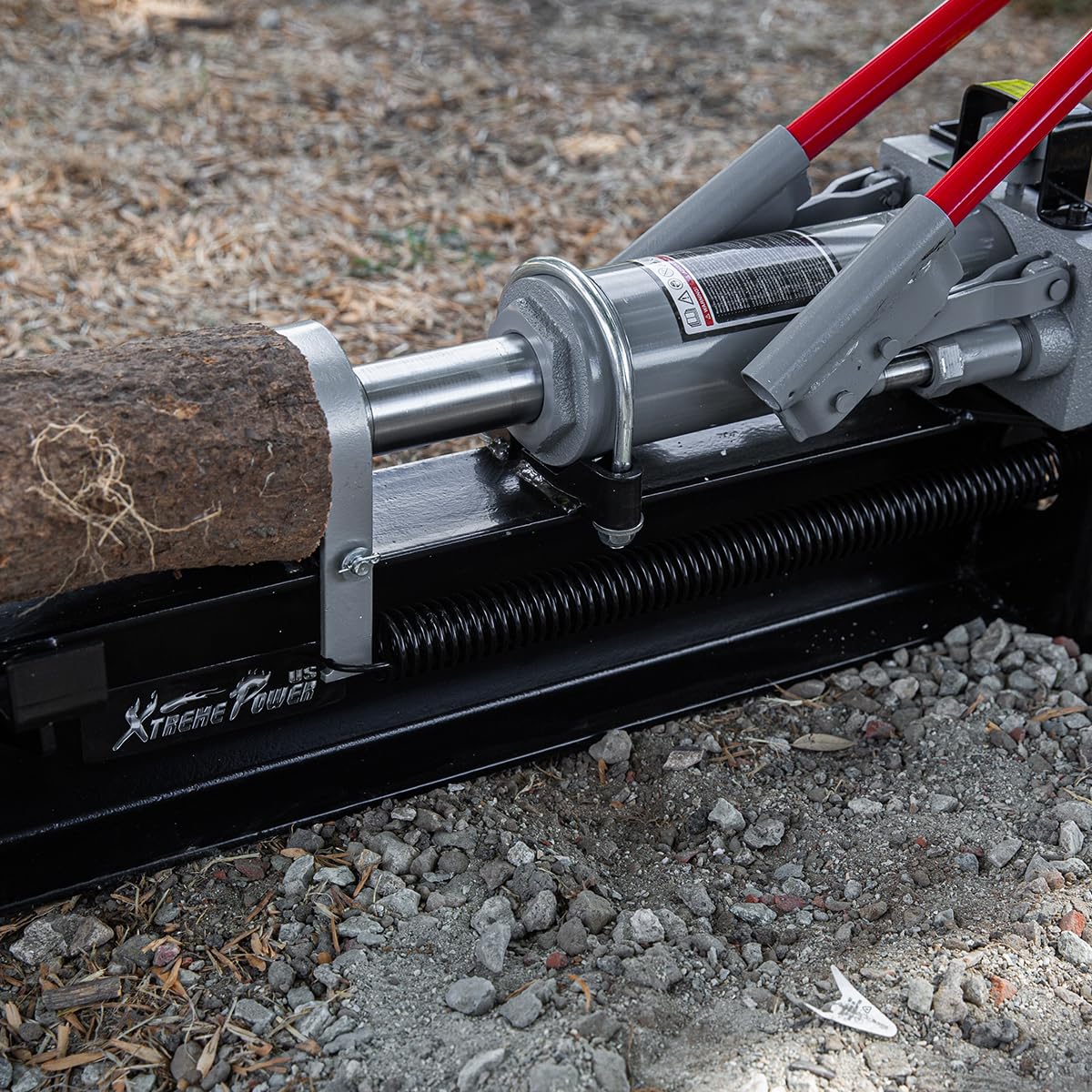 XtremepowerUS 12-Ton Hydraulic Log Splitter Fire Wood Logs Cutter Fire Logs Wood Firewood Kindling Machine Manual Operated Spring-Loaded Return Knob & Built-in Wheel