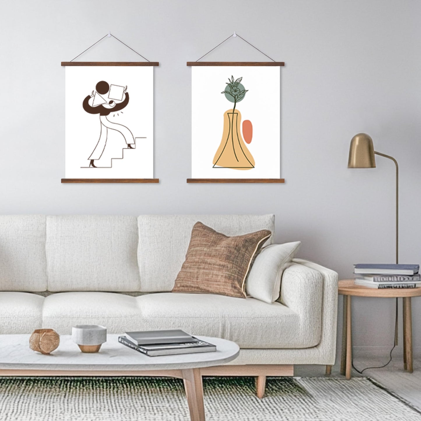 HEART ART Magnetic Poster Hanger Frame,18x24,18x20,18x12 Poster Frame Wood Wooden Magnet Hanging Kit for Walls Map Canvas Artwork (Teak Wood,2 PACK)