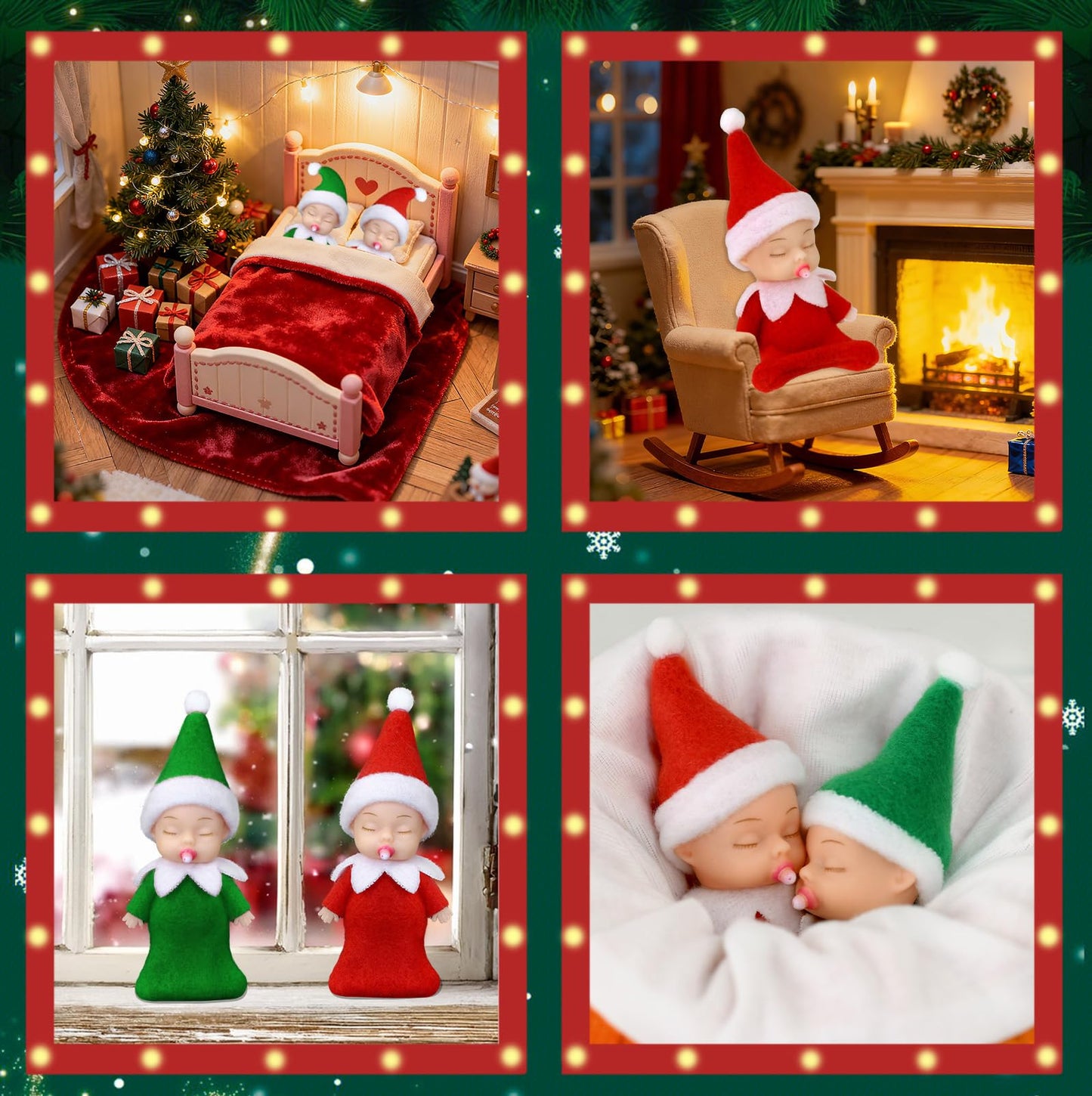 Voiiake Christmas Tiny Elf Doll Baby Miniature Elf Decoration Boy and Girl Xmas Family Kids for Christmas Decorations Doll Ornament Stocking Stuffers