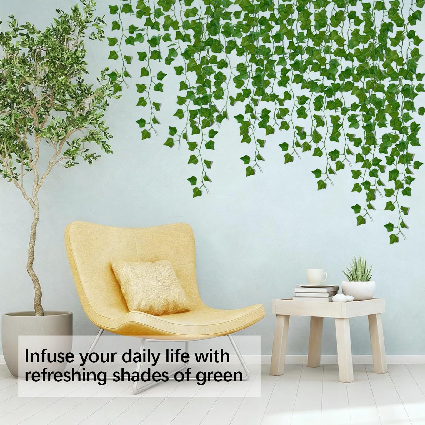 SKHYVQW 50 Pack 375 Feet Fake Vines for Room Decor Artificial lvy Greenery Garland Vine Leaves, Leaf Plants Flowers Foliage for Bedroom,Garden Wall.Decor Indoor Outdoor