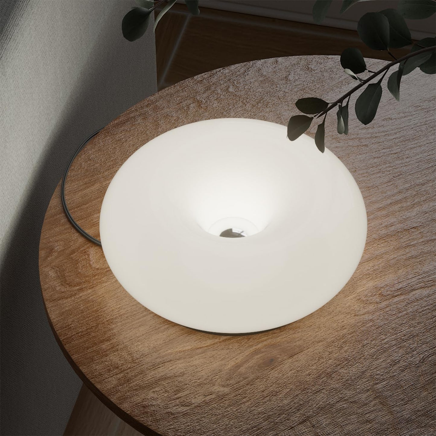 MIXL - Creative Design White Donut Lamp, Plug-in Wall Sconse Or Table Lamp Dual Use Atmosphere Lamp, Modern Infinitely Dimmable White Wall Lamp Desk Light for Corridor, Bedsided Or Warm Decoration