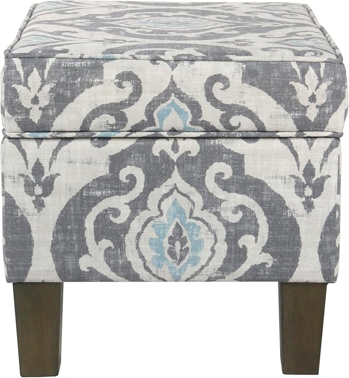 Spatial Order Home Decor | Dinah Collection Modern Storage Ottoman | Ottoman with Storage for Living Room & Bedroom(Blue Slate)