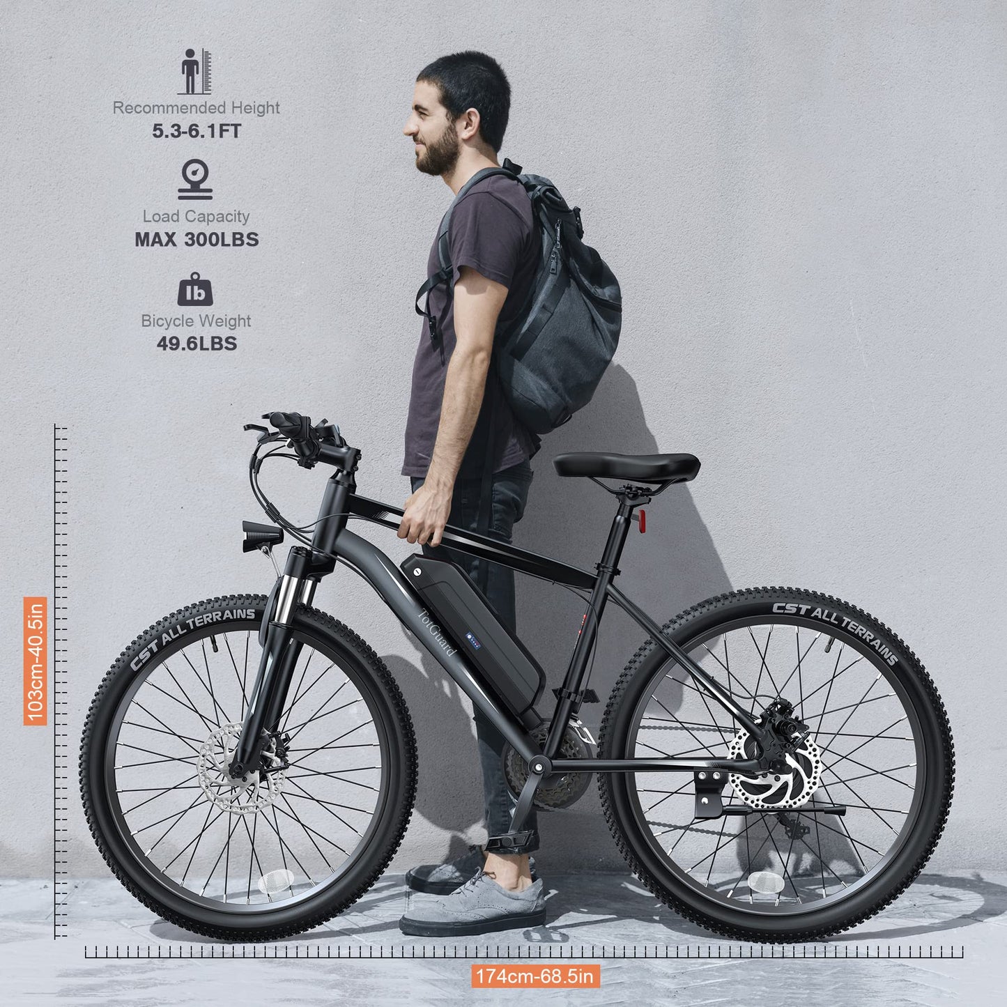 Wooken Electric Bike for Adults with 500W Motor, 27.5'' Ebike with 48V 499WH Removable Battery, Up to 55 Miles Electric Mountain Bike, 19.8MPH Adults Electric Bicycle with LCD Display, 21 Speed