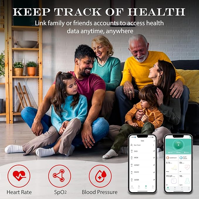 Smart Health Ring for Women Men Fitness Tracker with Heart Rate, Blood Oxygen, Blood Pressure, Sleep Monitoring, Step Counting, IP68 Waterproof for iOS and Android, No APP Fee, Silver 13