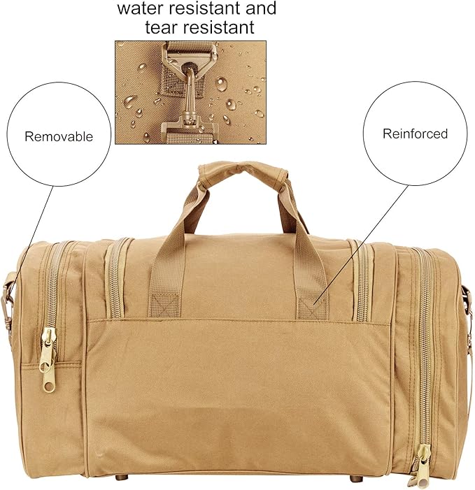 Gym Duffel Bag for Men Sports Duffel Bag with Shoe Compartment (TAN-Model A)