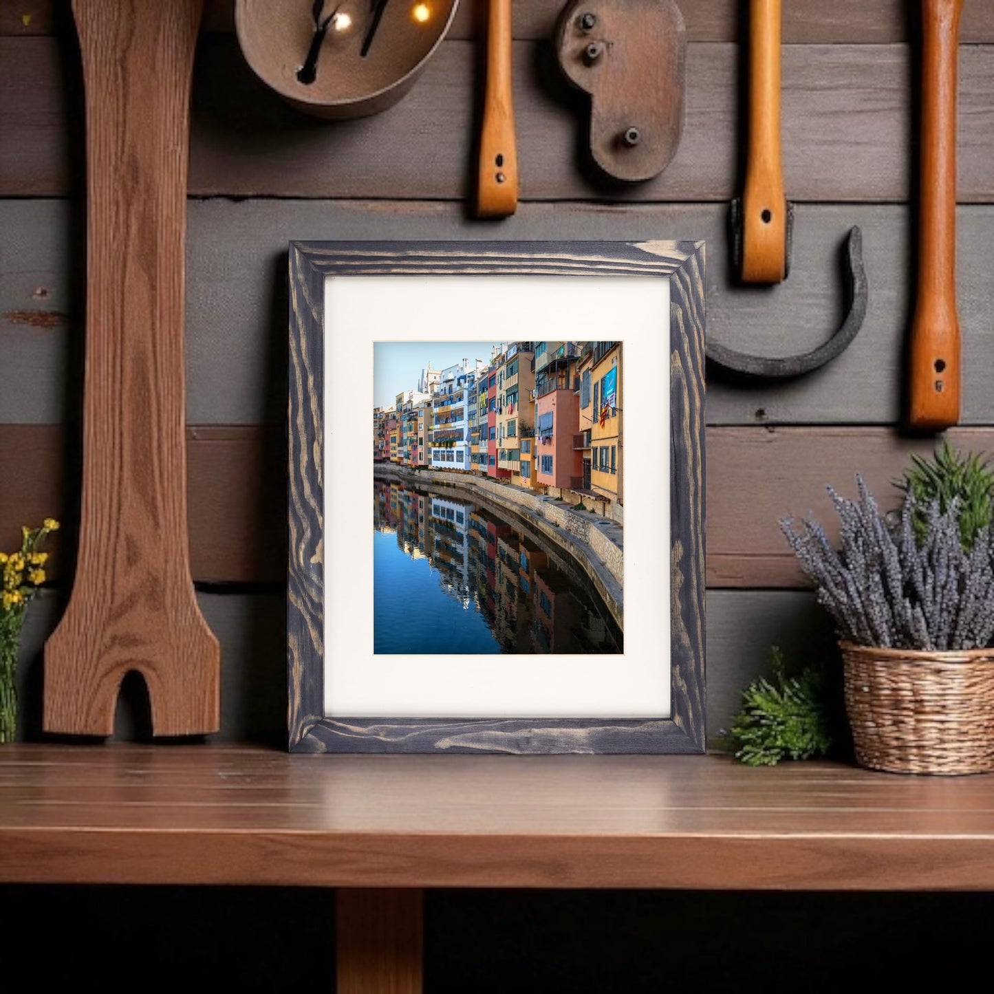 Rustic Wooden Picture Frames 8x10 - Old Dark Grey - Set of 2-100% Natural Eco Solid Wood and High Definition Real Glass for Wall Mounting Tabletop Photo Frame