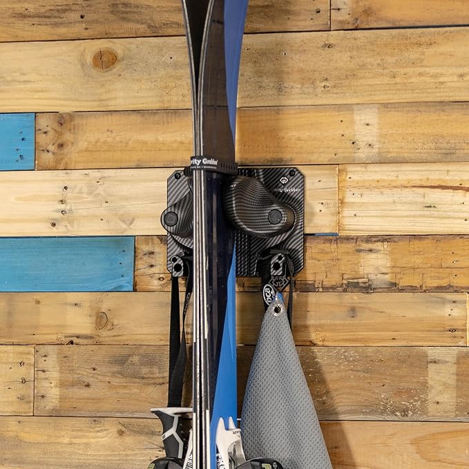Ultimate Ski & Snowboard Wall Rack | Secure, Non-Slip Storage | Fits Any Ski/Board | Garage Organization | Ski Storage Rack | Snowboard Storage Rack | Winter Gear Organizer | 3 Pck