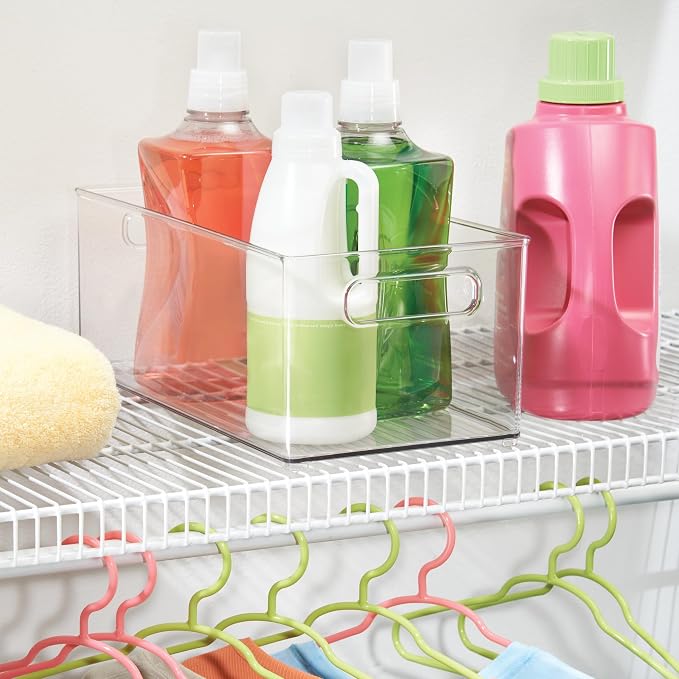 iDesign Stackable Fridge Bin - Kitchen Storage Bin for Pantry, Cabinets, or Fridge, Set of 4, Clear