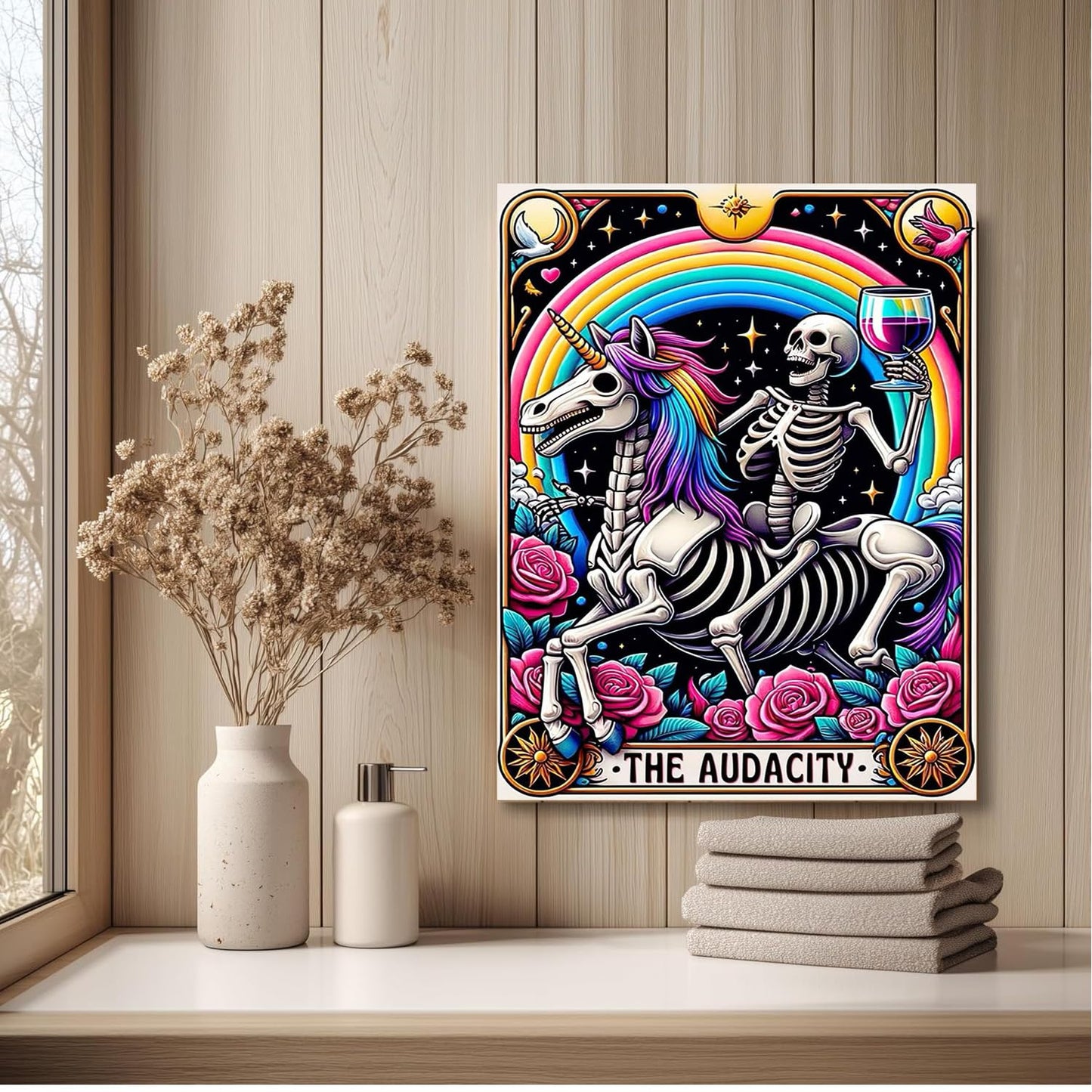 GOUOYANA Skull Diamond Art Kits for Adults, Tarot Card Diamond Painting for Beginners, DIY Full Rhinestone 5D Gothic Diamond Painting Kits (Gemstone Craft), Home Wall Decoration (12x16 inch)