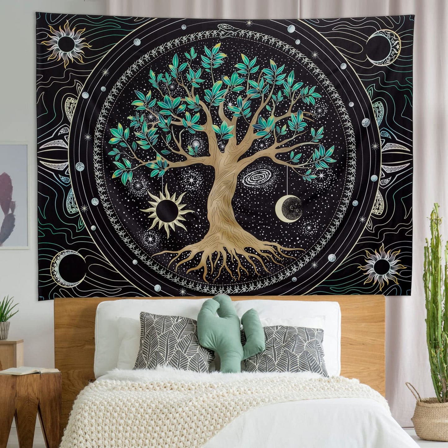 FLY SPRAY Tree of Life Tapestry Aesthetic Trippy Tapestries Wall Tapestry's Large Hippie Sun Moon Space Tapestrys Forest Wall Hanging Decor Vibrant Nature Home Talestry for Bedroom,Living Room,Ceiling