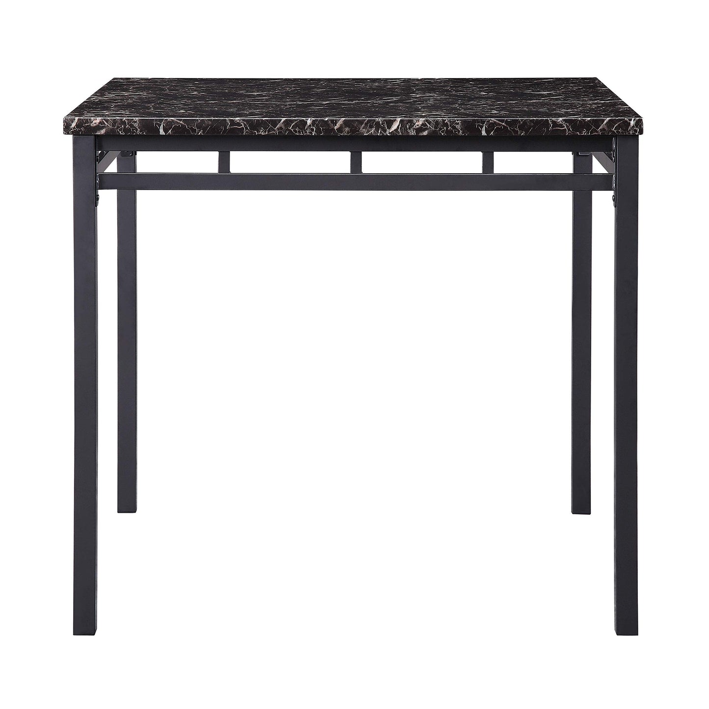 Lexicon Ellis 5-Piece Dining Table Set, Dining Room Table Set for 4, Counter Height Dining Table with 4 Metal Frame Chairs with Faux Leather Seats for Kitchen, Bar, Breakfast Nook, Small Space, Black