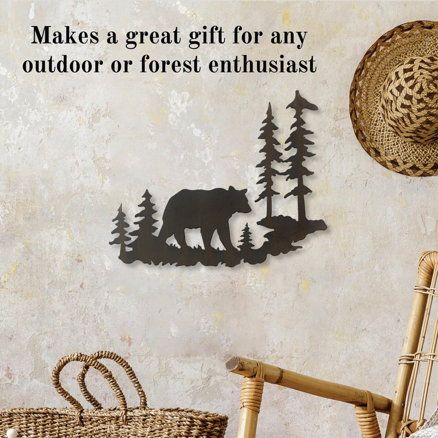 Young's Inc. Laser Cut Metal Bear – 20” x 16” - Bear Decorations for Home - Cabin Decor