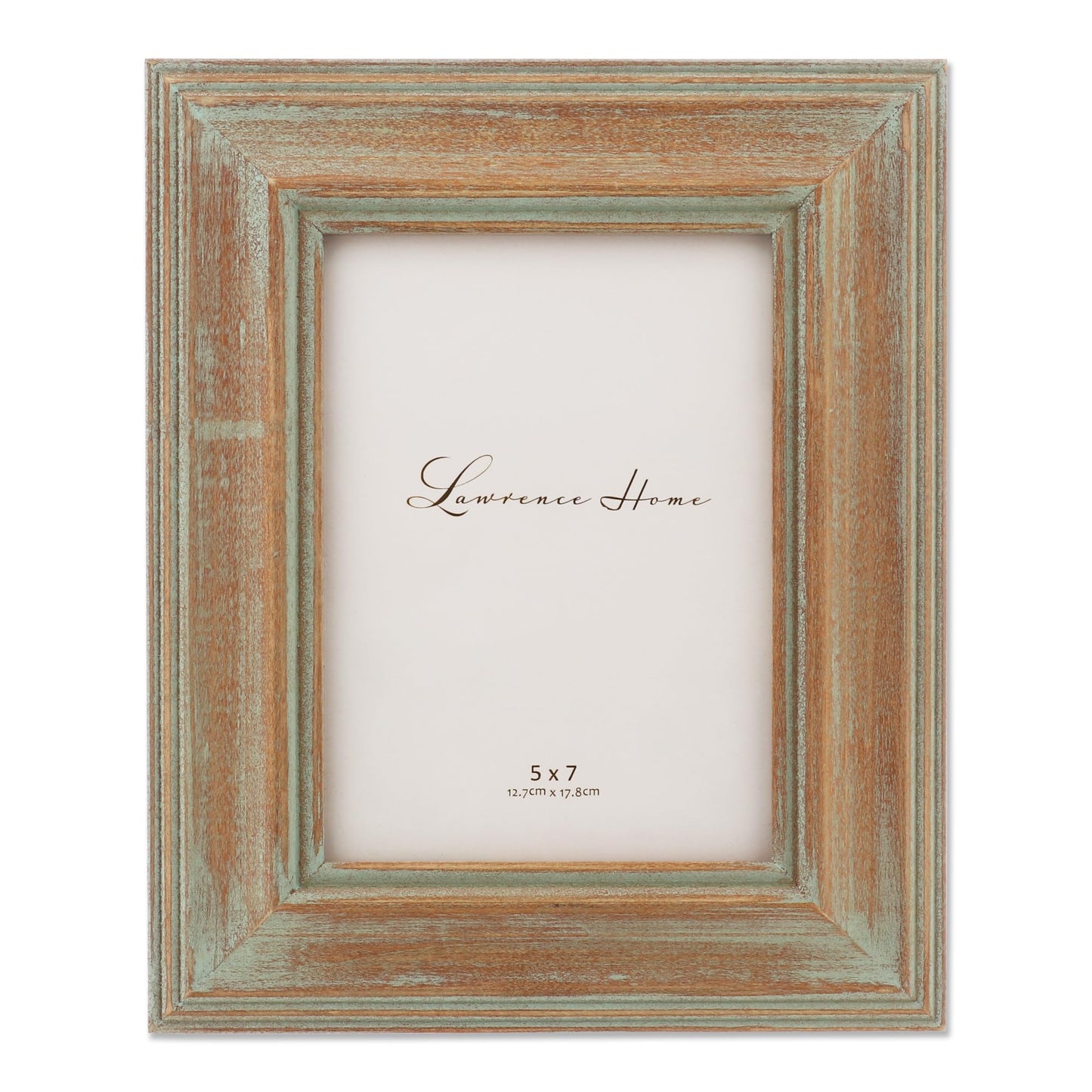 Lawrence Frames 5x7 Weathered Wood With Verdigris Wash Picture Frame (733157)