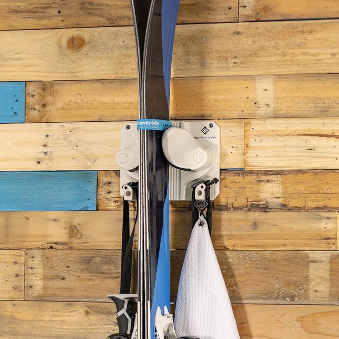 Ultimate Ski & Snowboard Wall Rack | Secure, Non-Slip Storage | Fits Any Ski/Board | Garage Organization | Ski Storage Rack | Snowboard Storage Rack | Winter Gear Organizer | 6 Pck