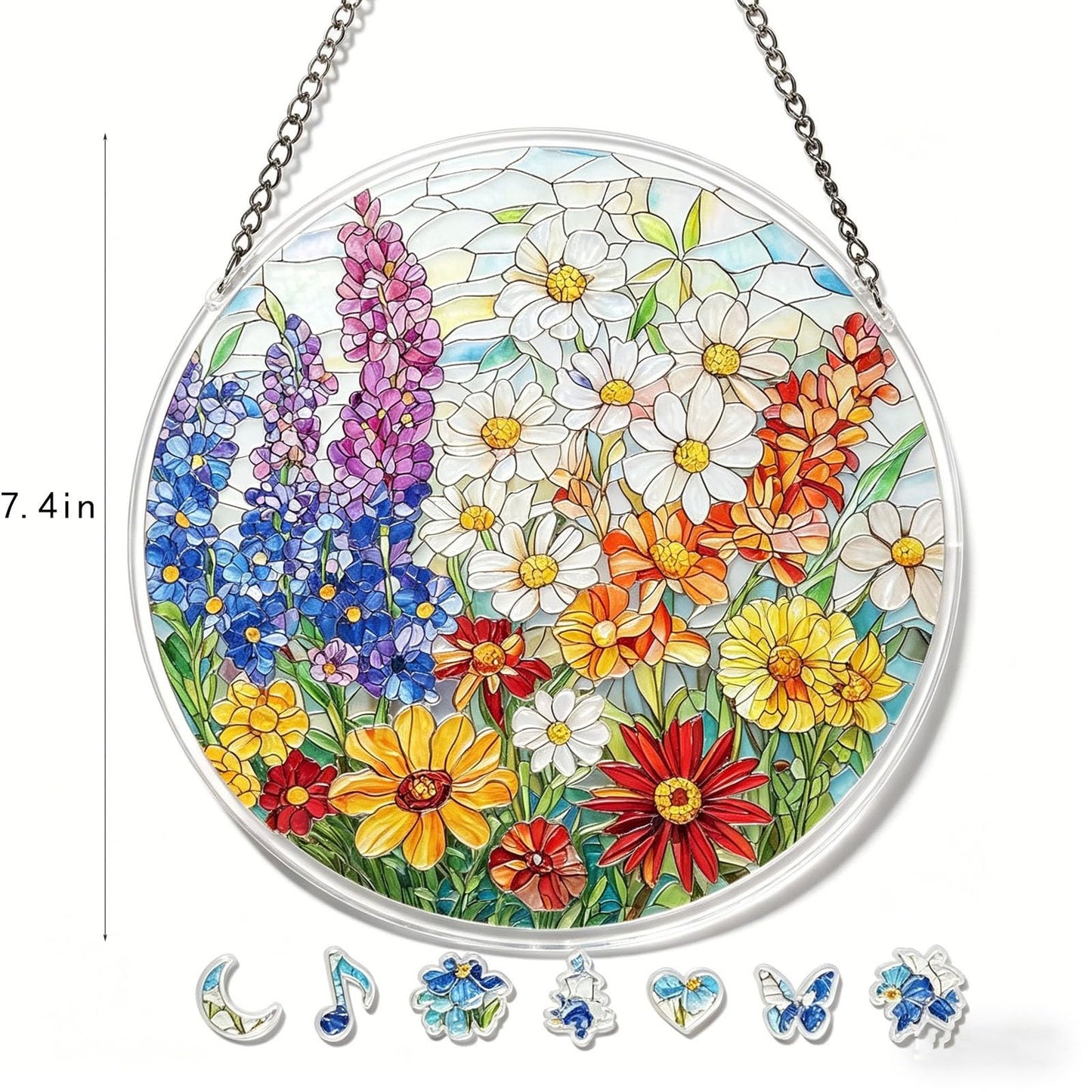 Premium Stained Glass Style Puzzle Suncatcher, Acrylic Puzzle for Adult Window Hanging, DIY Crystal Jigsaw Art, National Puzzle Day Decorations, Creative Home Decor Ornament with Whimsical Pieces