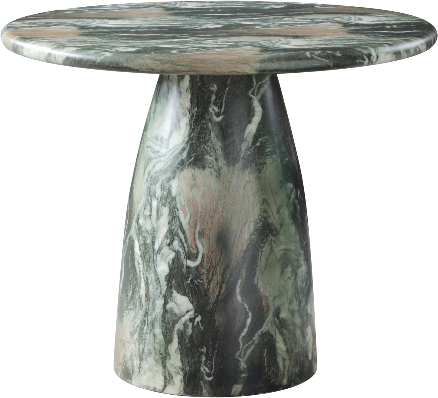 Meridian Furniture 700Green-T Cosenza Collection Art Deco 36" Indoor/Outdoor Concrete Dining Table with Green Marble Finish, 36" W x 36" D x 30" H, Green