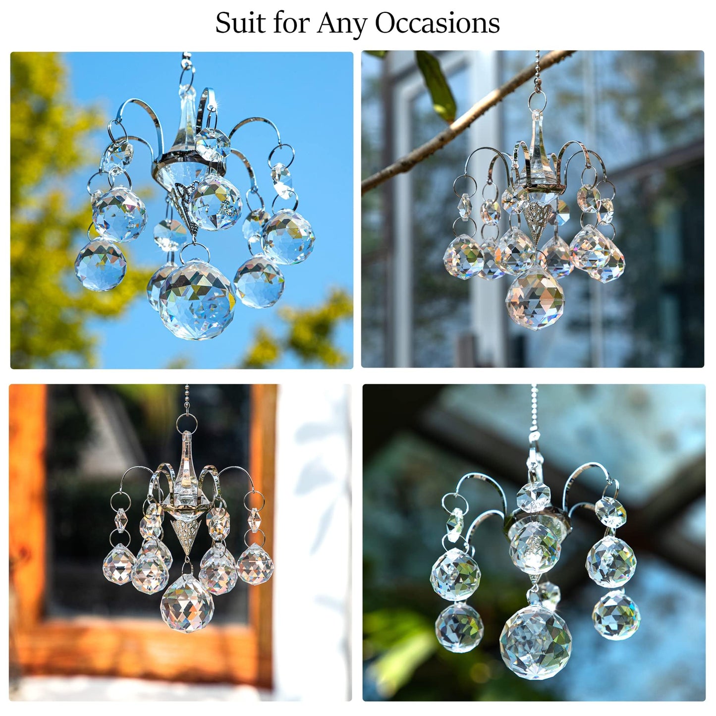 Crystals Ball Prisms Sun Catchers Hanging Ornament Hanger Rainbow Maker with Hook
